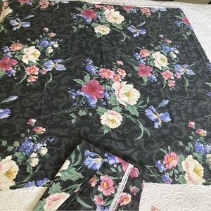 Vintage fabric Daisy Kingdom 1994 poppy damask cotton 1 yard + remnants